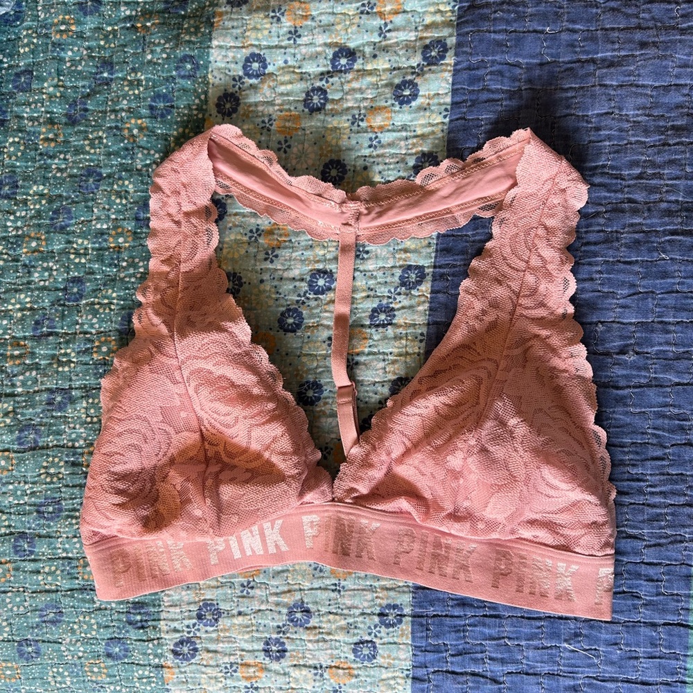 PINK Victoria's Secret Dusty Rose Lace Bralette